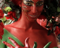 Bodypaintingmodell für die Farbe Messe München_8